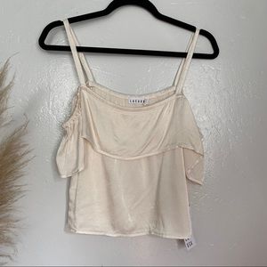Anthro LACAUSA Cry Baby Off Shoulder Satin Top S